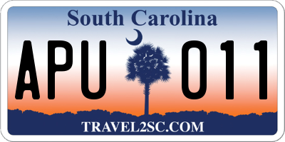 SC license plate APU011