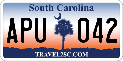 SC license plate APU042