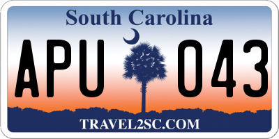 SC license plate APU043