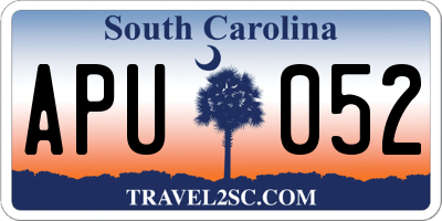 SC license plate APU052