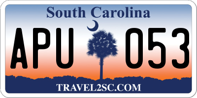 SC license plate APU053