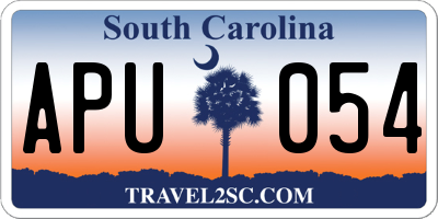 SC license plate APU054
