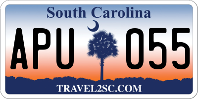 SC license plate APU055
