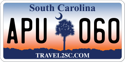 SC license plate APU060
