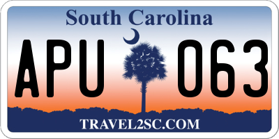 SC license plate APU063