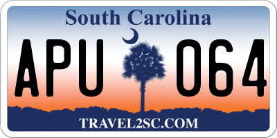 SC license plate APU064