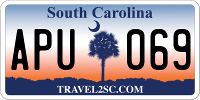 SC license plate APU069