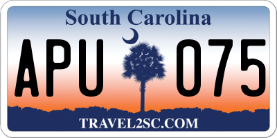 SC license plate APU075