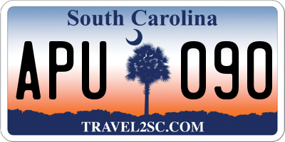 SC license plate APU090