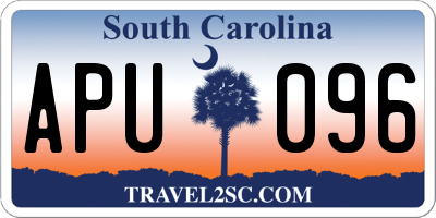 SC license plate APU096