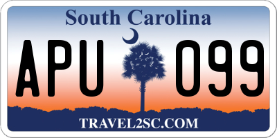 SC license plate APU099