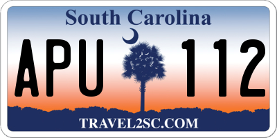 SC license plate APU112