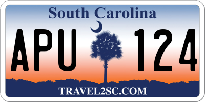 SC license plate APU124