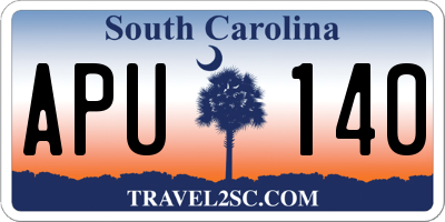 SC license plate APU140