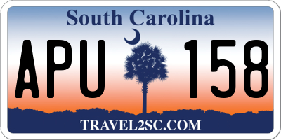 SC license plate APU158