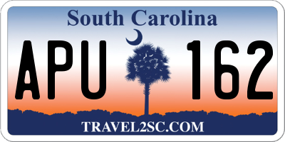 SC license plate APU162