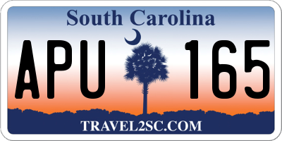 SC license plate APU165