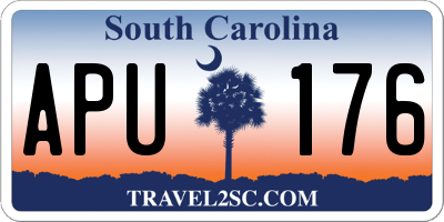 SC license plate APU176
