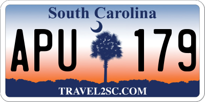 SC license plate APU179