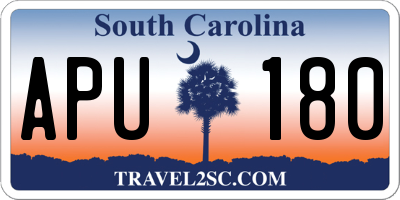 SC license plate APU180