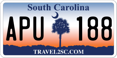 SC license plate APU188