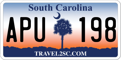 SC license plate APU198