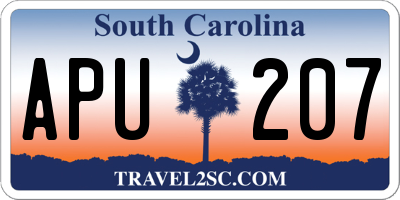SC license plate APU207