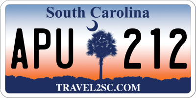 SC license plate APU212