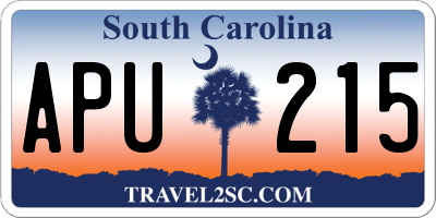 SC license plate APU215