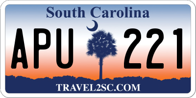 SC license plate APU221