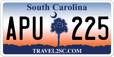 SC license plate APU225