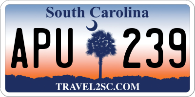 SC license plate APU239