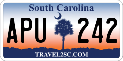 SC license plate APU242