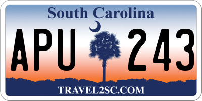 SC license plate APU243