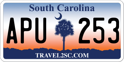 SC license plate APU253