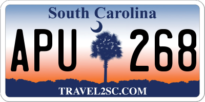 SC license plate APU268