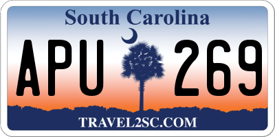 SC license plate APU269