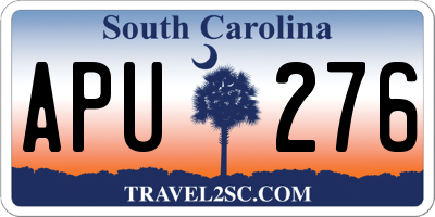 SC license plate APU276
