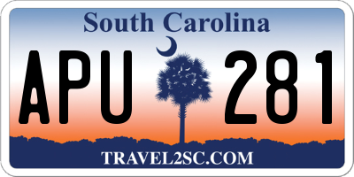 SC license plate APU281