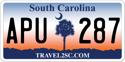 SC license plate APU287