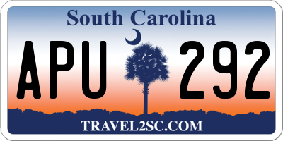 SC license plate APU292