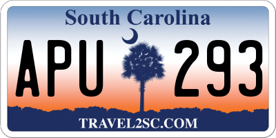 SC license plate APU293