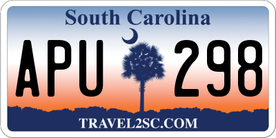 SC license plate APU298