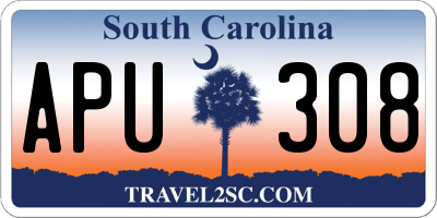 SC license plate APU308