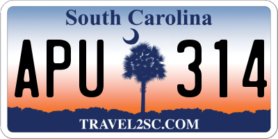 SC license plate APU314