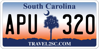 SC license plate APU320