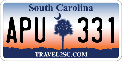 SC license plate APU331