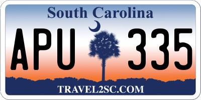 SC license plate APU335