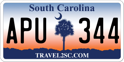 SC license plate APU344