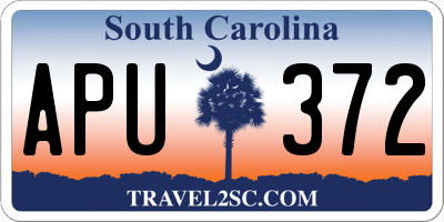 SC license plate APU372